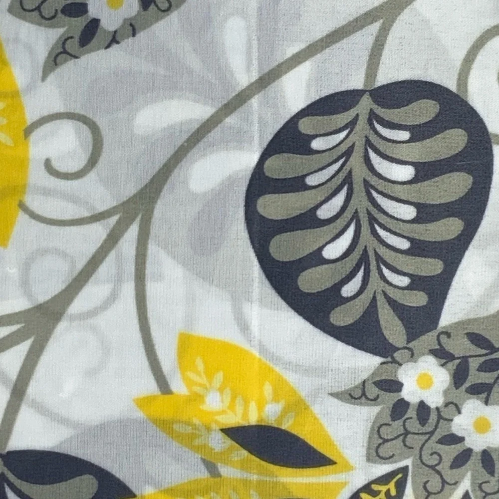 Shower Curtain Fabric Botanical Leaf Print Multicolor Blue Black Grey Yellow - Picture 6 of 11